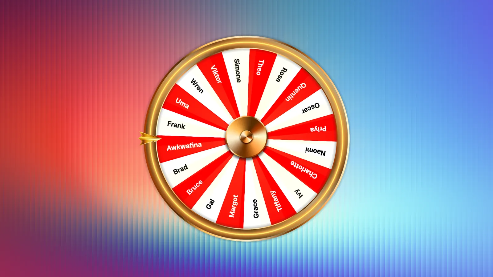 A name wheel built from the attendees